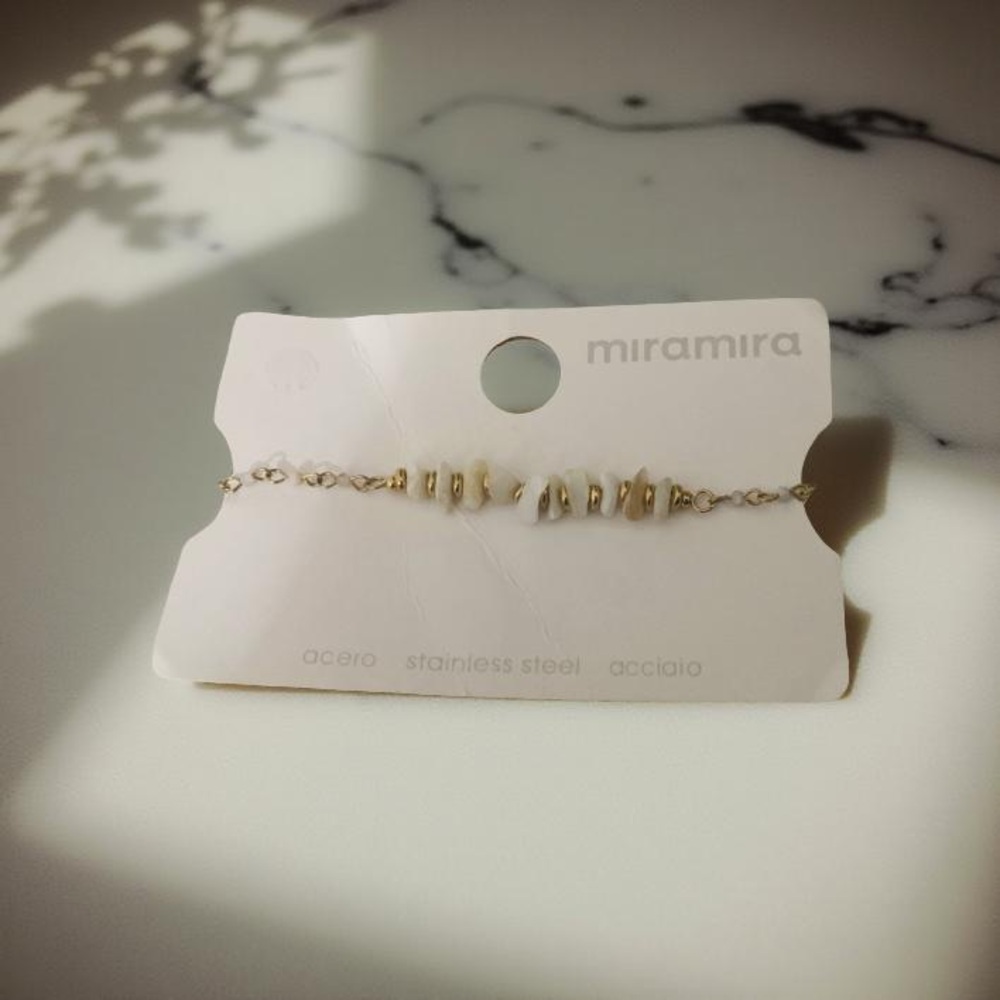 Gold and White Bracelet